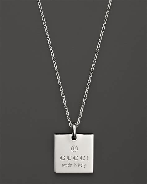 gucci square necklace|gucci silver charm necklace.